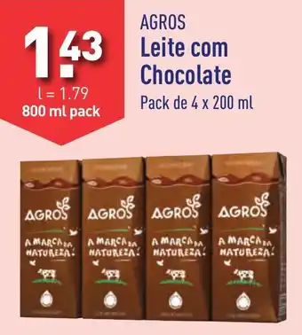 AGROS Leite com Chocolate Pack de 4 x 200 ml