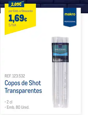 Makro Copos de Shot Transparentes 2cl promoção