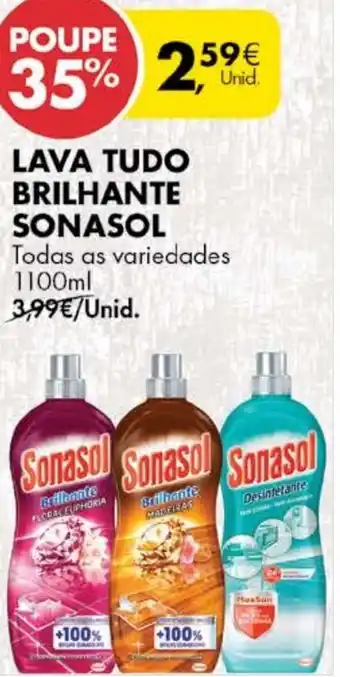 Pingo Doce Lava Tudo Brilhante Sonasol 1100ml promoção