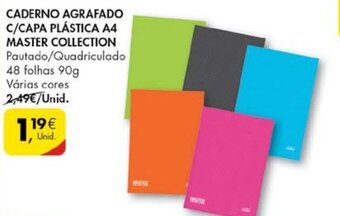 Caderno Agrafado C/Capa Plástica A4 Master Collection Várias Cores 48 Folhas