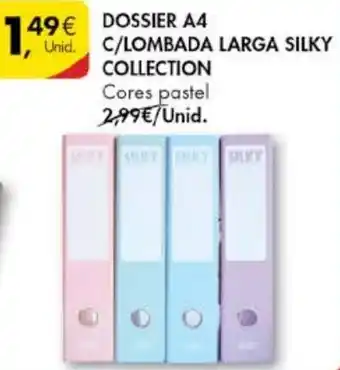 Pingo Doce Dossier A4 C/Lombada Larga Silky Collection Cores Pastel promoção