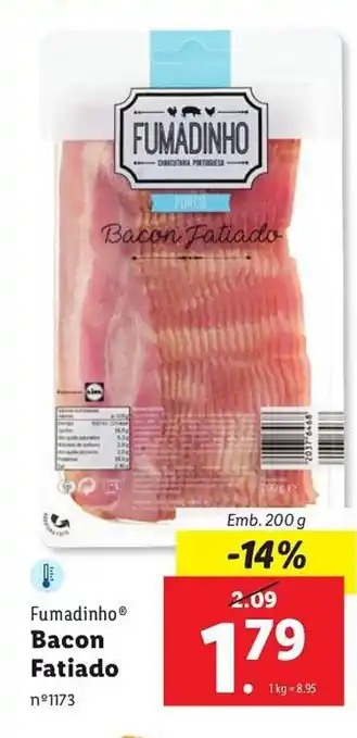 Lidl Fumadinho Bacon Fatiado Emb. 200 g promoção