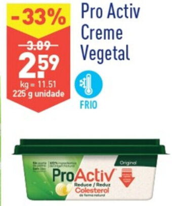 ALDI Pro Activ Creme Vegetal 225g promoção