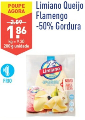 ALDI Limiano Queijo Flamengo -50% Gordura 200g promoção