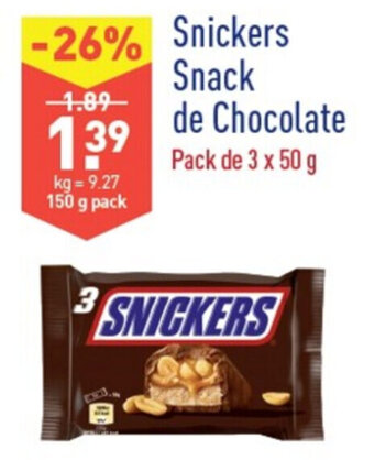 Snickers Snack de Chocolate 3x50g