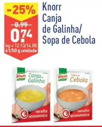 ALDI Knorr Canja de Galinha/ Sopa de Cebola promoção