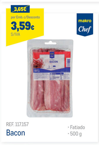 Makro Bacon 500g promoção