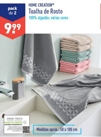 ALDI Home Creation Toalhas de Rosto 50x100cm promoção