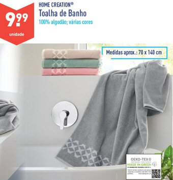 ALDI Home Creation Toalhas de Banho 70x140cm promoção