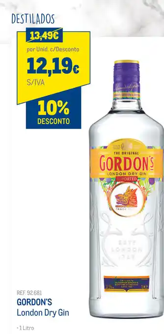 Makro Gordon's London Dry Gin 1Litro promoção