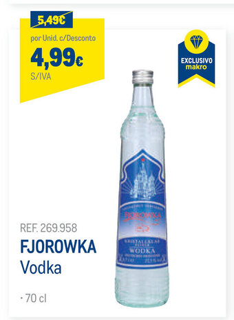 Makro Fjorowka Vodka 70cl promoção