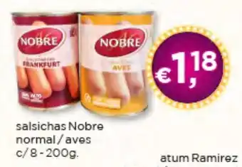 Bolama salsichas Nobre normal/aves c/8 200g promoção