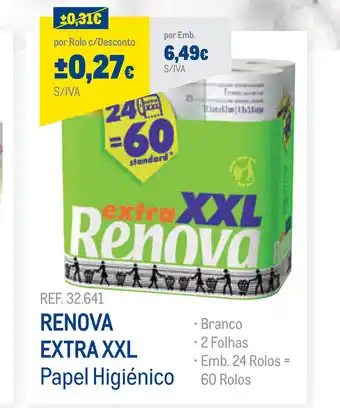 Makro Renova Extra XXL Papel Higiénico 60 Rolos promoção
