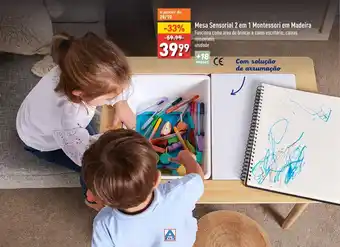 ALDI Mesa Sensorial 2 em 1 Montessori em Madeira promoção
