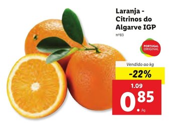 Lidl Laranja Citrinos do Algarve IGP promoção
