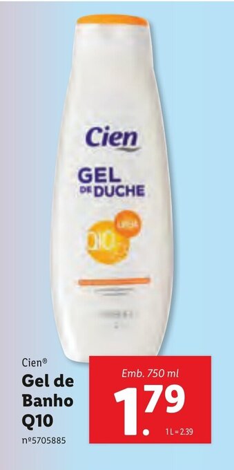 Lidl Gel de Banho Q10 750ml promoção