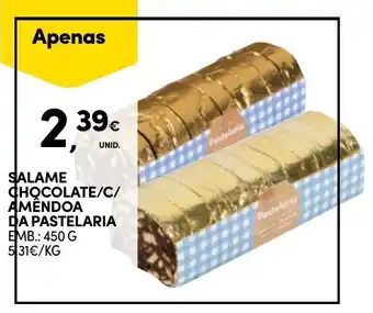 Continente SALAME CHOCOLATE/C/ AMÊNDOA DA PASTELARIA EMB.: 450 G promoção