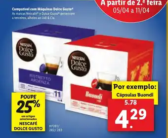 Lidl Nescafé Dolce Gusto promoção