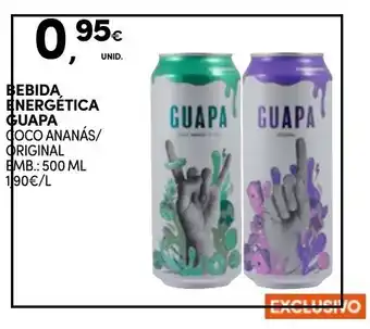 Continente BEBIDA ENERGÉTICA GUAPA COCO ANANÁS/ ORIGINAL EMB.: 500 ML promoção