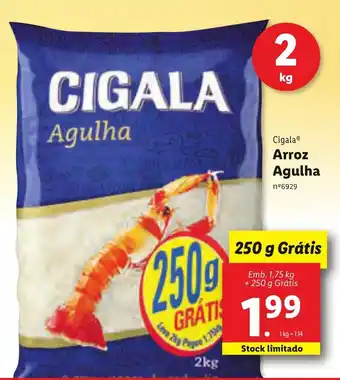 Lidl Cigala Arroz Agulha 250g promoção