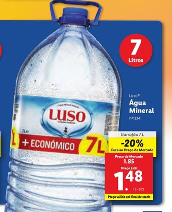 Lidl Luso Água Mineral 7L promoção