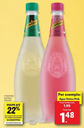 Lidl Schweppes Água Tónica Pink promoção