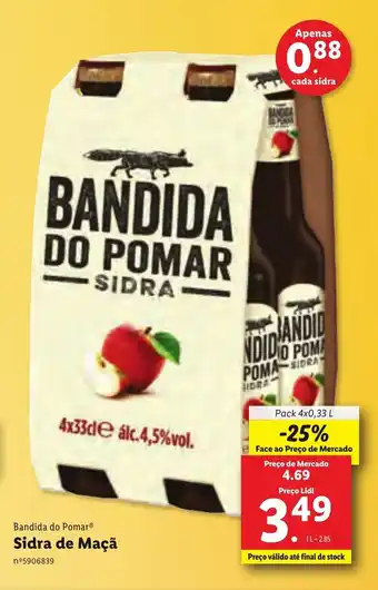 Lidl Bandida do Pomar Sidra de Maçã 4x0,33L promoção