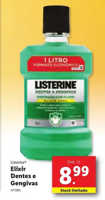Lidl Listerine Elixir Dentes e Gengivas 1L promoção