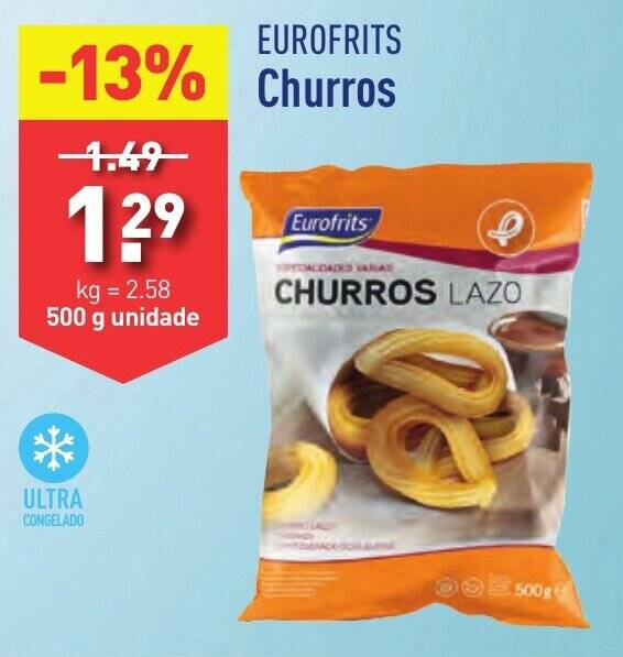 Promoção EUROFRITS Churros em ALDI