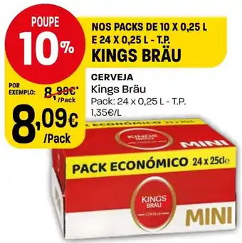 Intermarché CERVEJA Kings Bräu Pack : 24x0.25L promoção
