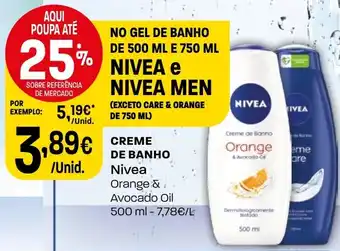Intermarché CREME DE BANHO Nivea Orange & Avocado Oil 500 ml promoção