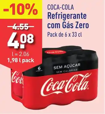 ALDI Coca-Cola Refrigerante com Gás Zero Pack de 6 x 33 cl promoção