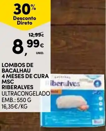 Continente Lombos de Bacalhau 4 Meses de Cura MSC Riberalves 550g promoção