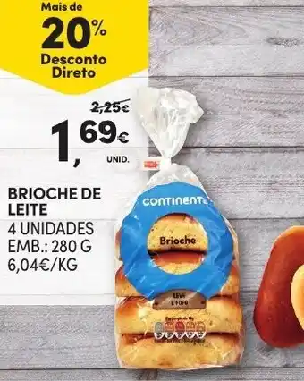 Continente Brioche de Leite 280g promoção