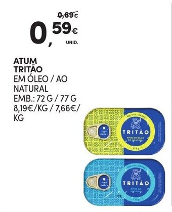 Continente Atum Tritão 72g/77g promoção