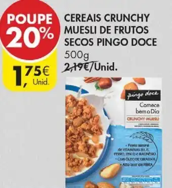 Cereais Crunchy Muesli de Frutos Secos Pingo Doce 500g