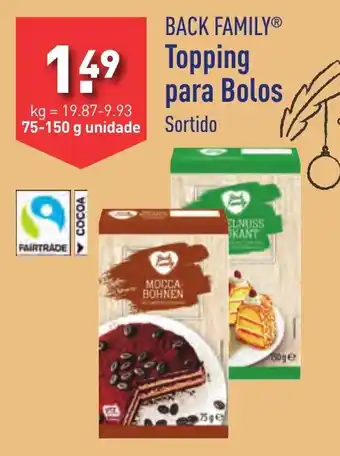 ALDI BACK FAMILY Topping para Bolos promoção
