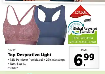 Lidl Crivit Top Desportivo Light promoção