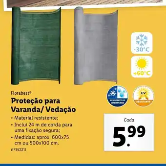 Florabest Proteção para Varanda/ Vedação