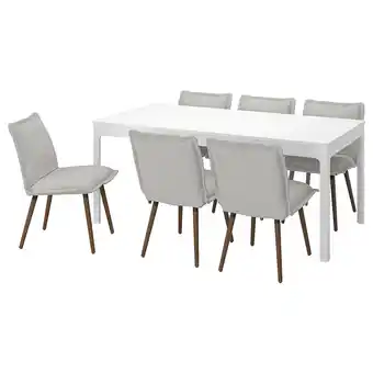 IKEA Ekedalen / klinten mesa e 6 cadeiras, branco/kilanda bege claro, 180/240 cm promoção