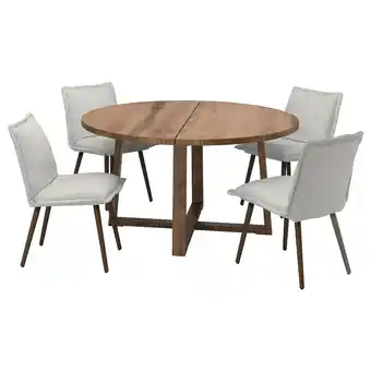 IKEA Mörbylånga / klinten mesa e 4 cadeiras, chapa de carvalho velatura castanha/kilanda bege claro, 145 cm promoção