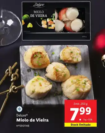 Lidl Deluxe Miolo de Vieira Emb. 250 g promoção