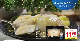 Lidl Deluxe Lombos de Bacalhau da Islândia Emb. 600 g promoção
