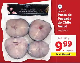 Lidl Deluxe Posta de Pescada do Chile Anzol Emb. 500 g promoção