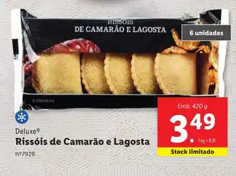 Lidl Deluxe Rissóis de Camarão e Lagosta Emb. 420 g promoção