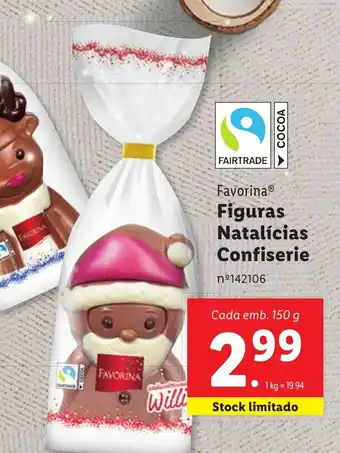 Lidl Favorina Figuras Natalícias Confiserie Cada emb. 150 g promoção