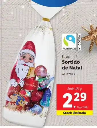 Lidl Favorina Sortido de Natal Emb. 171 g promoção