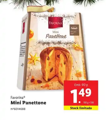 Lidl Favorina Mini Panettone Emb. 90 g promoção
