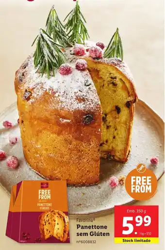 Lidl Favorina Panettone sem Glúten Emb. 350 g promoção