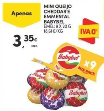 MINI QUEIJO CHEDDAR E EMMENTAL BABYBEL EMB.: 9 X 20 G
